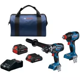 Bosch GXL18V-260B26 18V 1/2" Hammer Drill-Driver & 1/4" and 1/2" Bit/Socket Impact Driver/Wrench 2 Tool Combo Kit