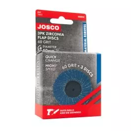 Josco JS2012 50 mm 60 Grit Zirconia Quick Change Flap Disc - 3 Pack