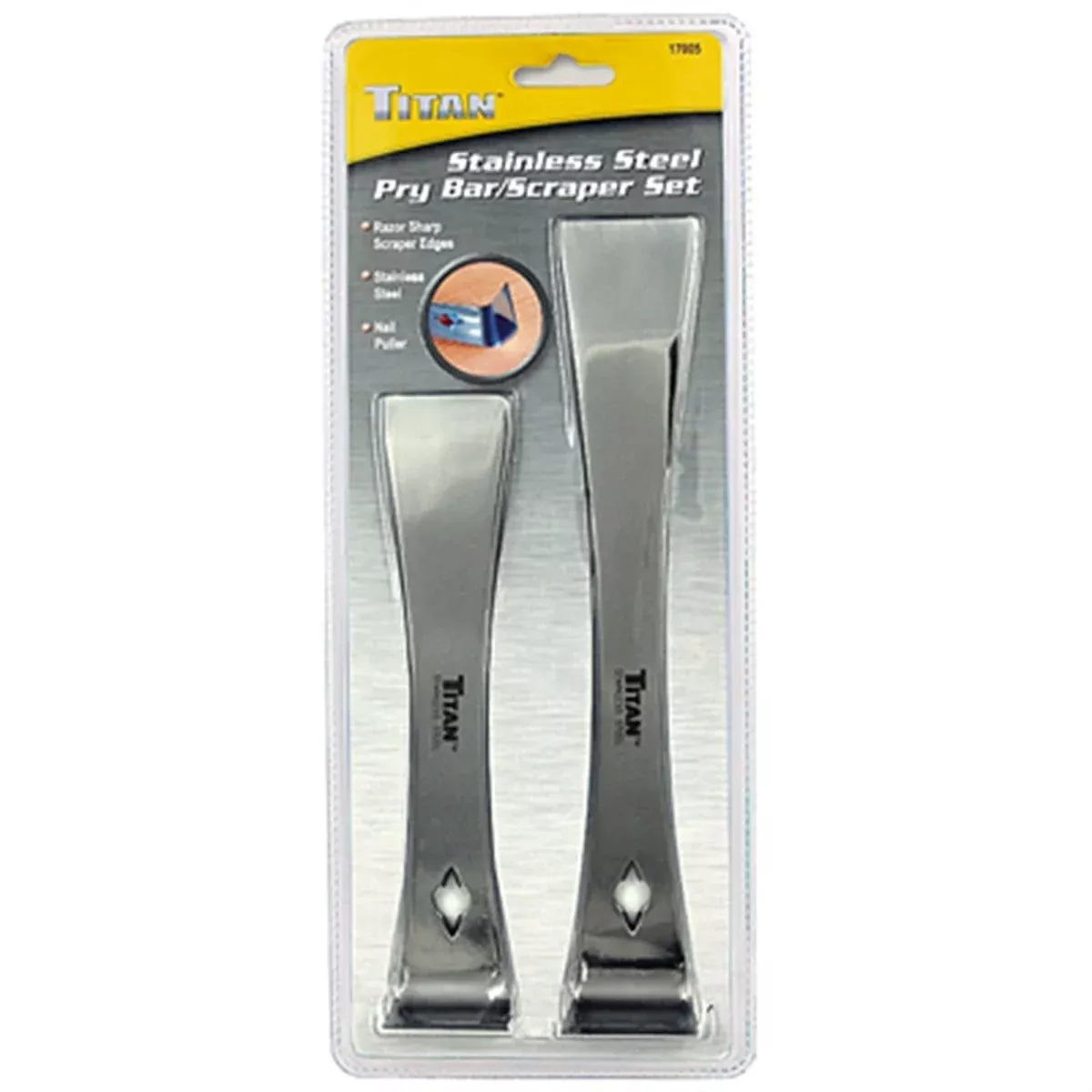 Titan 17005 2Pc Stainless Steel Prybar/Scraper Set