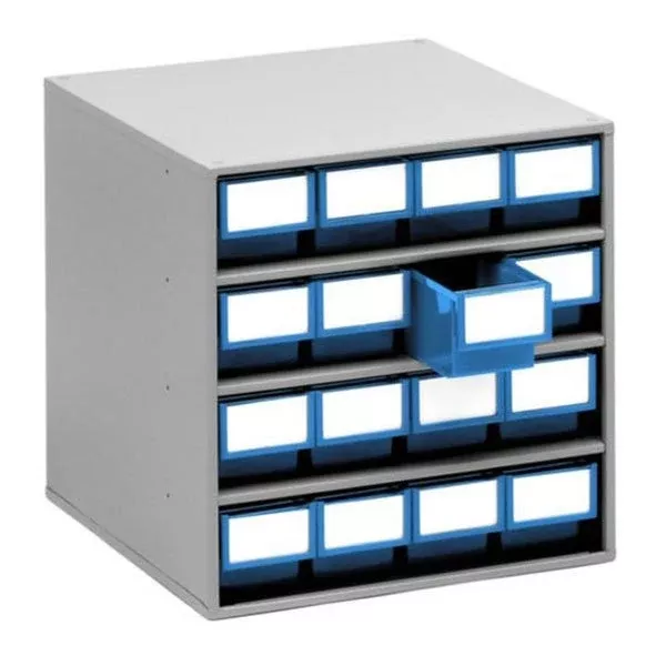 Treston 16 Blue Drawer Storage Bin Cabinet 1640-6